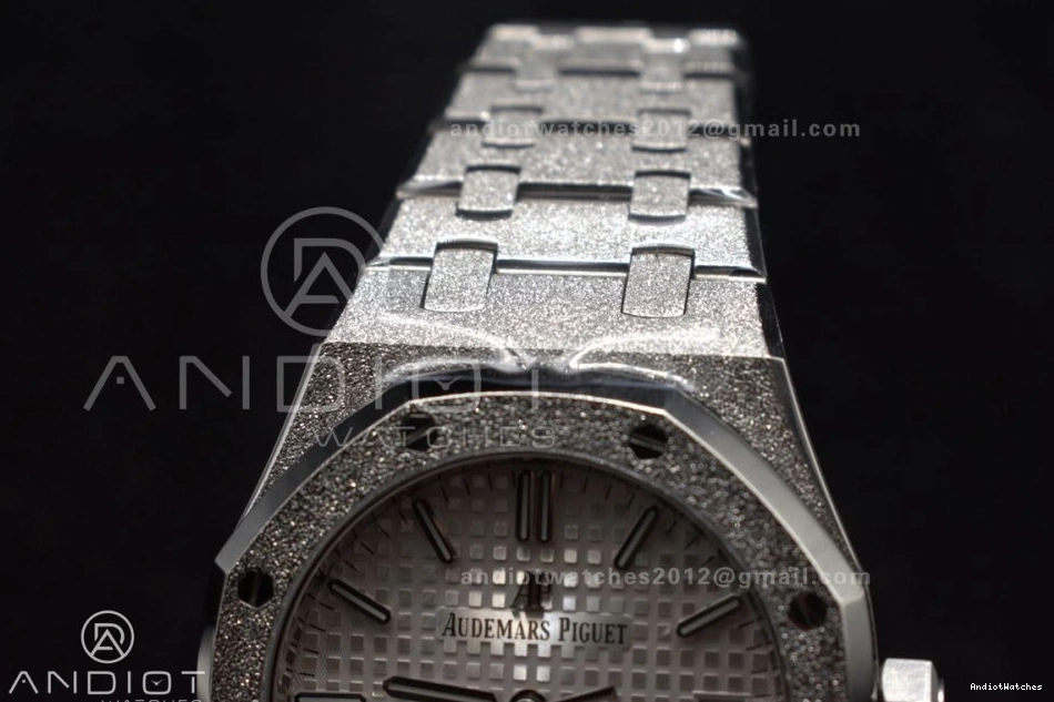 SA3120 Affordable Frosted SS Super SS 15454 On Textured White Dial Royal Clone Oak 1033 Edition APSF 1:1 Best 37mm Bracelet 1002